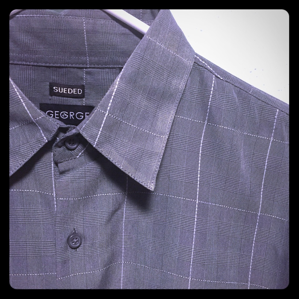 GEORGE SUEDED LONG SLEEVES BUTTON DOWN MENS SHIRT